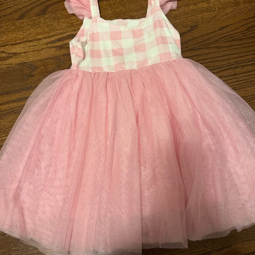 Pink Checkered Kids Costume Dress